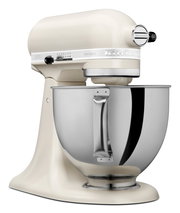 Weiße Küchenmaschine mit 4,8 l Schüssel, seitliche Perspektive