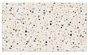 Herdabdeck- und Schneideplatte mit buntem Terrazzo-Muster, Draufsicht