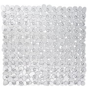 Transparente Duscheinlage mit rutschfestem Design aus ovalen und runden Formen, Draufsicht.