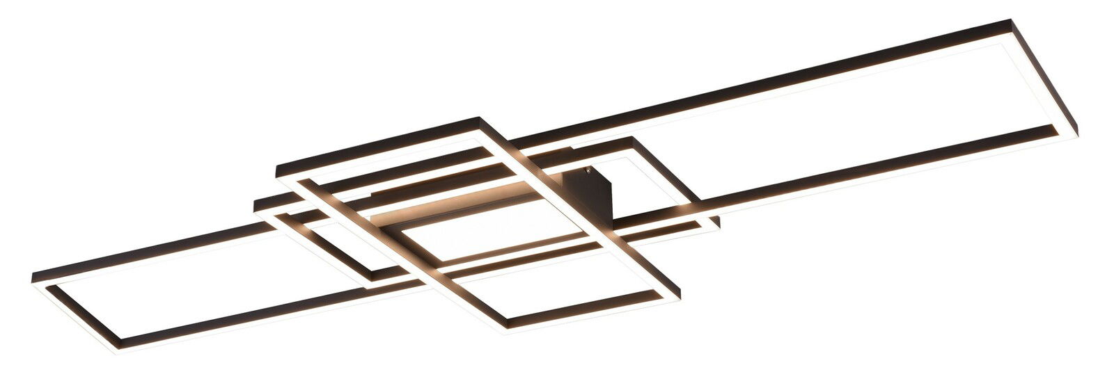 Moderne LED-Deckenleuchte IRVINE mit geometrischem Design, seitliche Perspektive