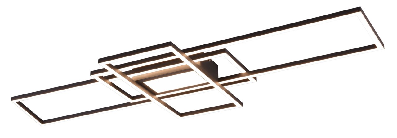 Moderne LED-Deckenleuchte IRVINE mit geometrischem Design, seitliche Perspektive