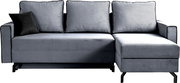 Graues Schlafsofa in L-Form mit rechter Ausrichtung, Vorderansicht