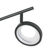 Moderner LED-Strahler in schwarzem Design, seitliche Perspektive