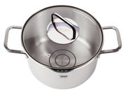 Topf aus Edelstahl mit Deckel, Vogelperspektive