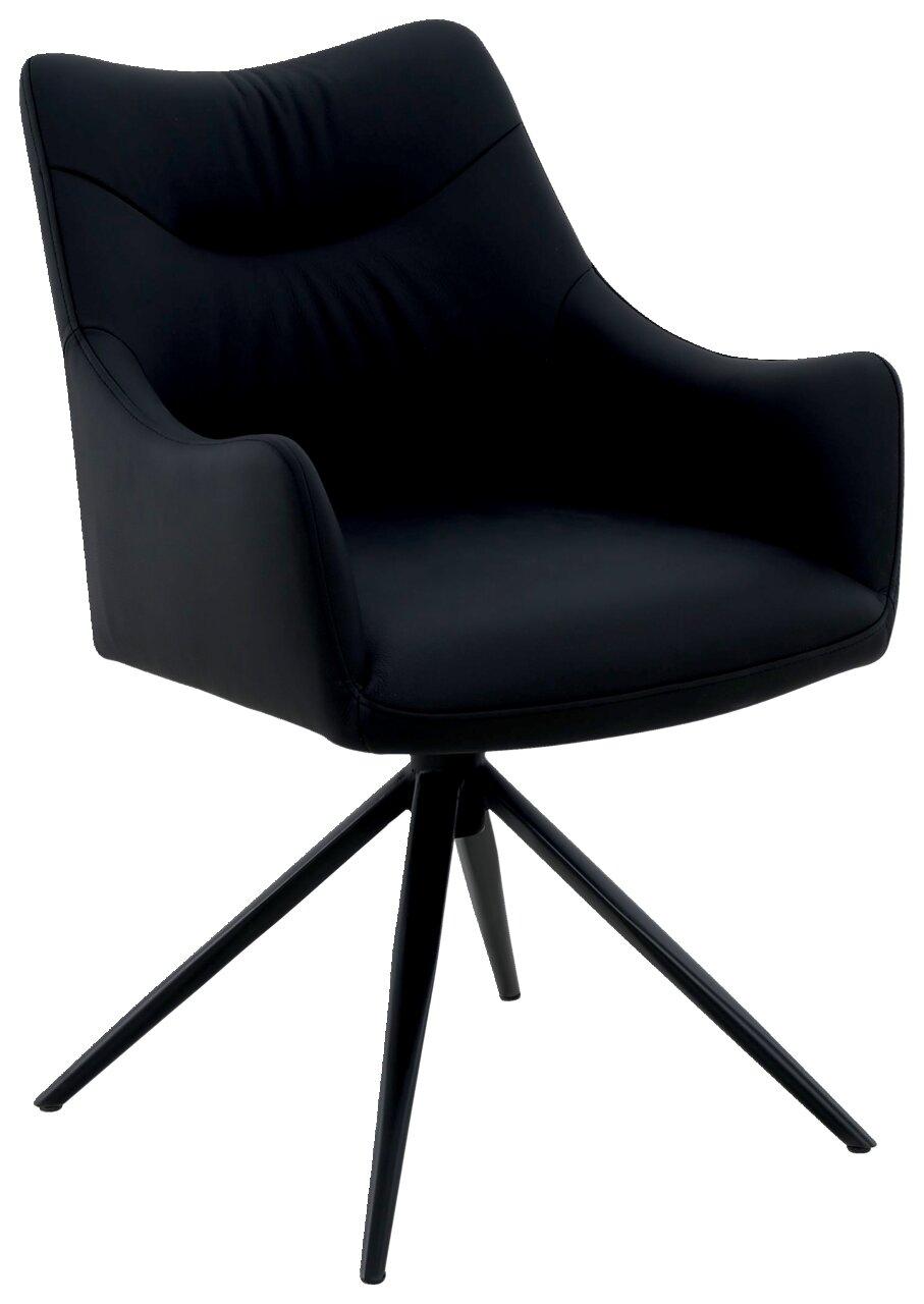 Novel Fauteuil BELFORT Zwarte fauteuil met een modern ontwerp, zijaanzicht