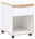 Voleo Rollcontainer DETROIT Rollcontainer mit einer Schublade und offenen Fach, weiße Fronten mit Holzrahmen, auf Rollen, seitliche Perspektive