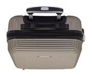 Trolley in Champagnerfarbe, 50 cm, aus der Vogelperspektive mit ausgezogenem Griff