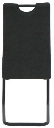 Rückansicht eines schwarzen Schwingstuhls DUNJA mit Metallgestell.