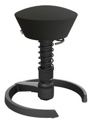 Moderner schwarzer Sitzhocker mit ergonomischem Design, seitliche Ansicht