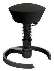 Moderner schwarzer Sitzhocker mit ergonomischem Design, seitliche Ansicht