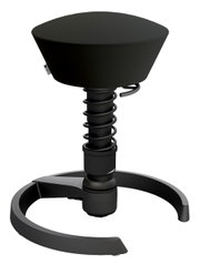 Moderner schwarzer Sitzhocker mit ergonomischem Design, seitliche Ansicht