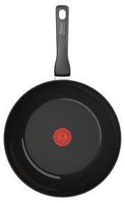 Keramik-Wokpfanne mit schwarzer Beschichtung und rotem Thermo-Signal, Draufsicht