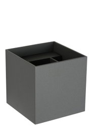 Moderne, vierkante wandlamp XIO in antraciet, gezien vanaf de zijkant