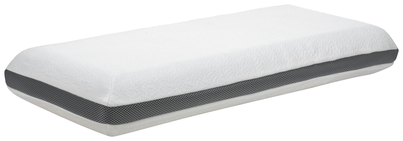 Linneweber Nackenstützkissen Maxi CURACAO Nackenstützkissen Maxi in seitlicher Perspektive mit weißem Bezug und grauem Mesh-Streifen