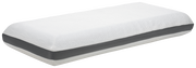 Nackenstützkissen Maxi in seitlicher Perspektive mit weißem Bezug und grauem Mesh-Streifen