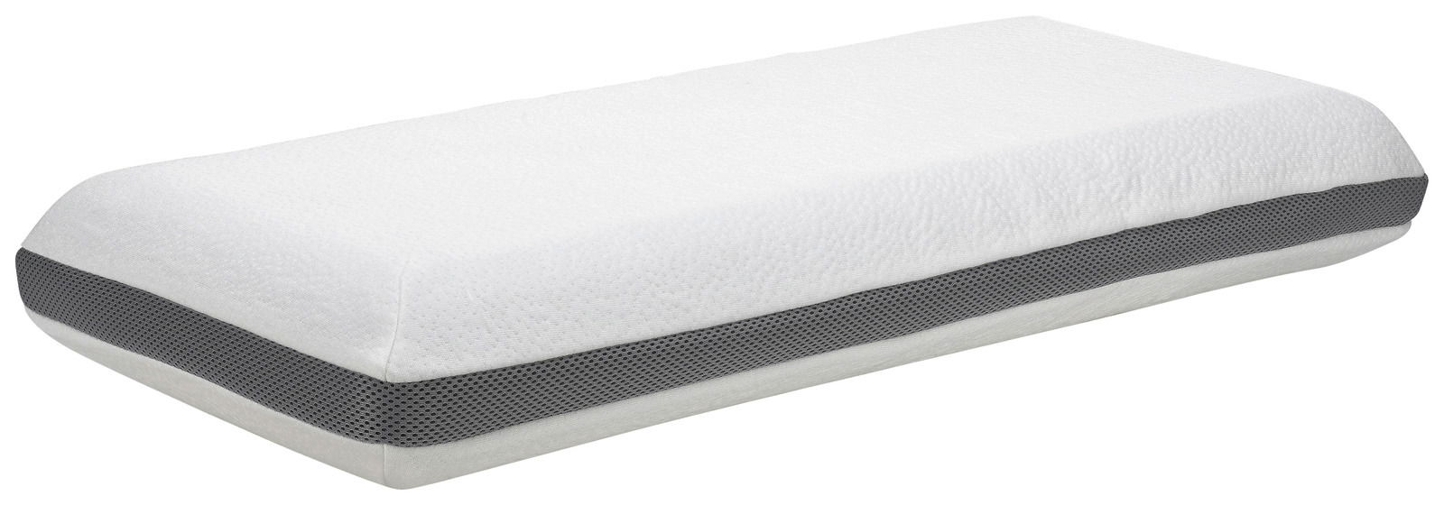 Linneweber Nackenstützkissen Maxi CURACAO Nackenstützkissen Maxi in seitlicher Perspektive mit weißem Bezug und grauem Mesh-Streifen