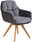 Linea Natura Sessel COZY Moderner Sessel mit grauem Stoffbezug und Holzbeinen, seitliche Perspektive