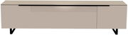 Frontansicht eines modernen, beigen XL TV-Lowboards mit schwarzen Beinen und minimalistischen Linien.