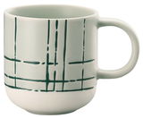 Espresso-Obertasse mit modernem Linienmuster, seitliche Perspektive