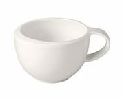 Weiße Espressotasse NewMoon 50ml, seitliche Perspektive