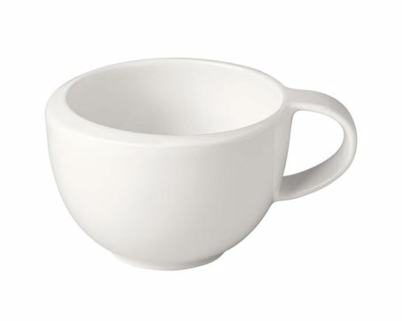 Weiße Espressotasse NewMoon 50ml, seitliche Perspektive