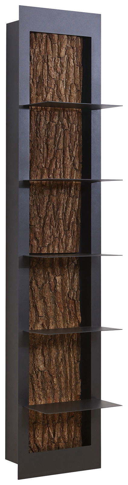 Valnatura Regalelement LAVIA Regalelement mit Baumrindenrückwand, seitliche Perspektive