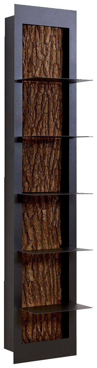 Valnatura Regalelement LAVIA Regalelement mit Baumrindenrückwand, seitliche Perspektive