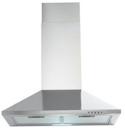 Edelstahl-Dunstabzugshaube, frontale Ansicht