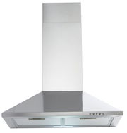 Edelstahl-Dunstabzugshaube, frontale Ansicht