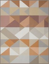 Wohndecke mit geometrischem Muster in warmen Erdtönen, Draufsicht