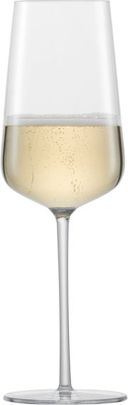 Champagnerglas Vervino mit Schaumwein, frontale Ansicht