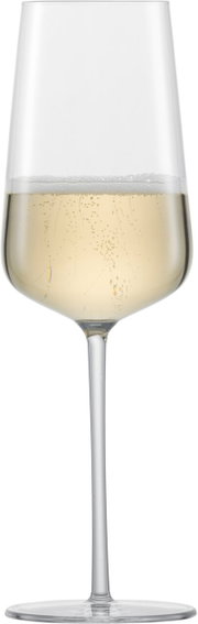 Champagnerglas Vervino mit Schaumwein, frontale Ansicht