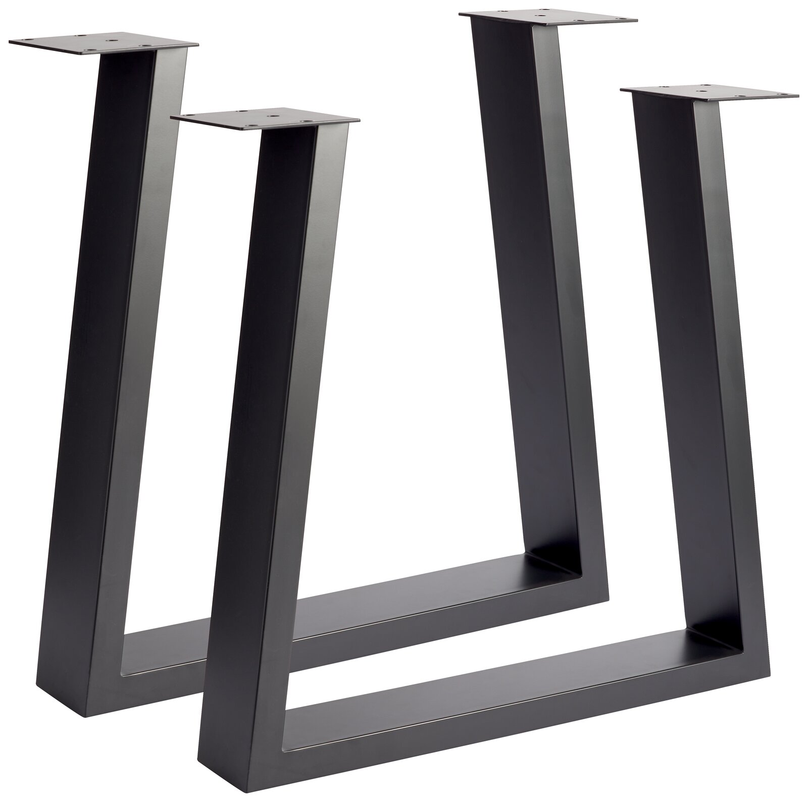 Waldwelt Tischgestell CHALET-PALAZZO Schwarzes Tischgestell aus Metall in U-Form, seitliche Perspektive