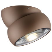 Moderne LED-Deckenleuchte in Braun, seitliche Perspektive