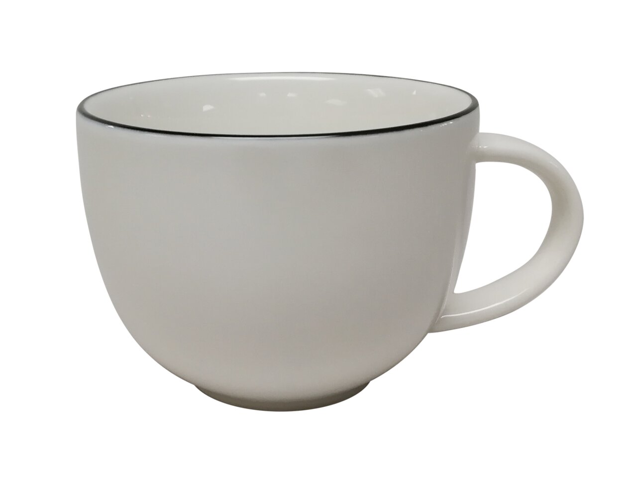 Novel Kaffeetasse Weiße Kaffeetasse mit Henkel, seitliche Perspektive