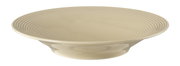 Soepbord van 22,5 cm in zandbeige met geribbeld patroon, zijaanzicht
