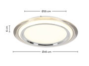 LED-plafondlamp in ronde vorm, zijaanzicht, diameter 45 cm, hoogte 6 cm