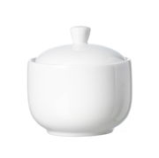 Weiße Zuckerdose Skagen mit Deckel, seitliche Perspektive