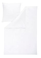 Weiße Bettwäsche 155x220cm mit Kissenbezug, Draufsicht