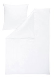 Weiße Bettwäsche 155x220cm mit Kissenbezug, Draufsicht