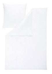 Wit beddengoed 155 x 220 cm met kussensloop, bovenaanzicht