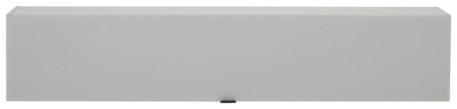 Grauer Hängeschrank in Frontalansicht mit schlichtem Design.