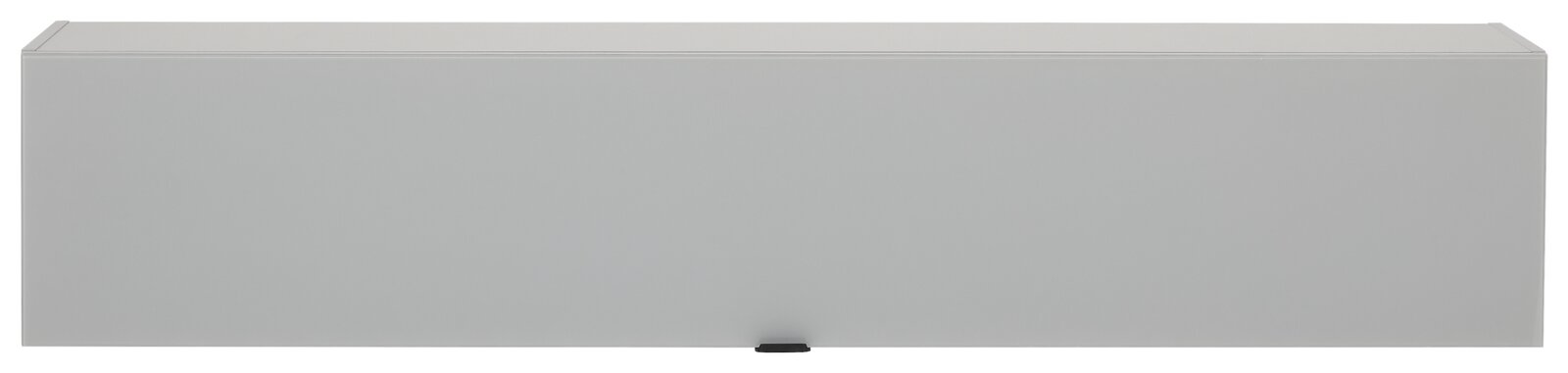 Grauer Hängeschrank in Frontalansicht mit schlichtem Design.