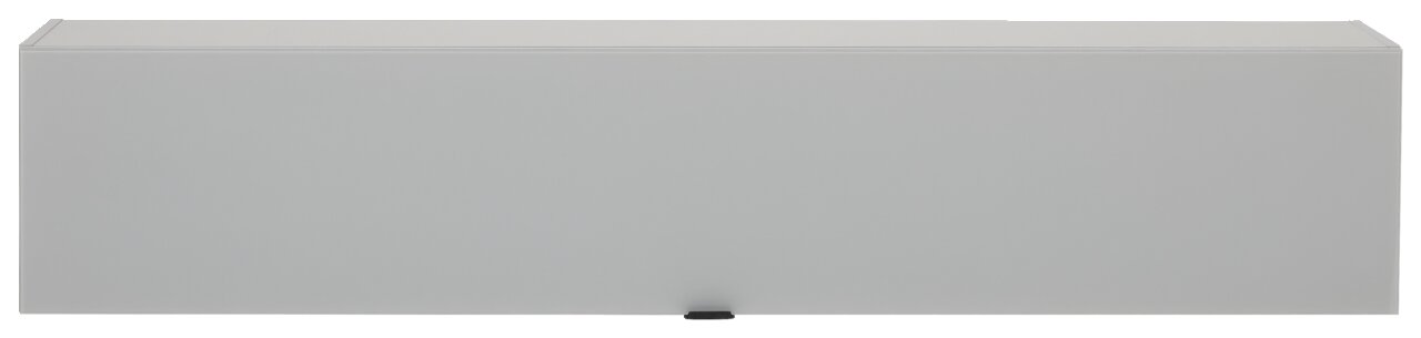 Grauer Hängeschrank in Frontalansicht mit schlichtem Design.