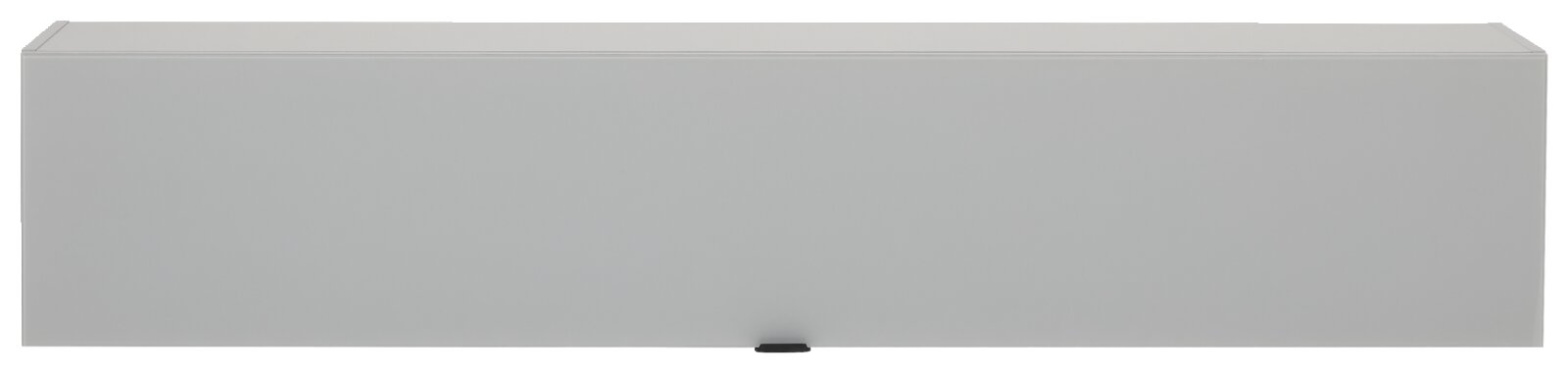 Grauer Hängeschrank in Frontalansicht mit schlichtem Design.