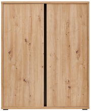 Schuhschrank aus Holz mit zwei Schiebetüren, frontale Ansicht