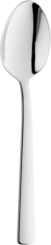 Eleganter, glänzender Löffel aus Edelstahl, frontal abgebildet.