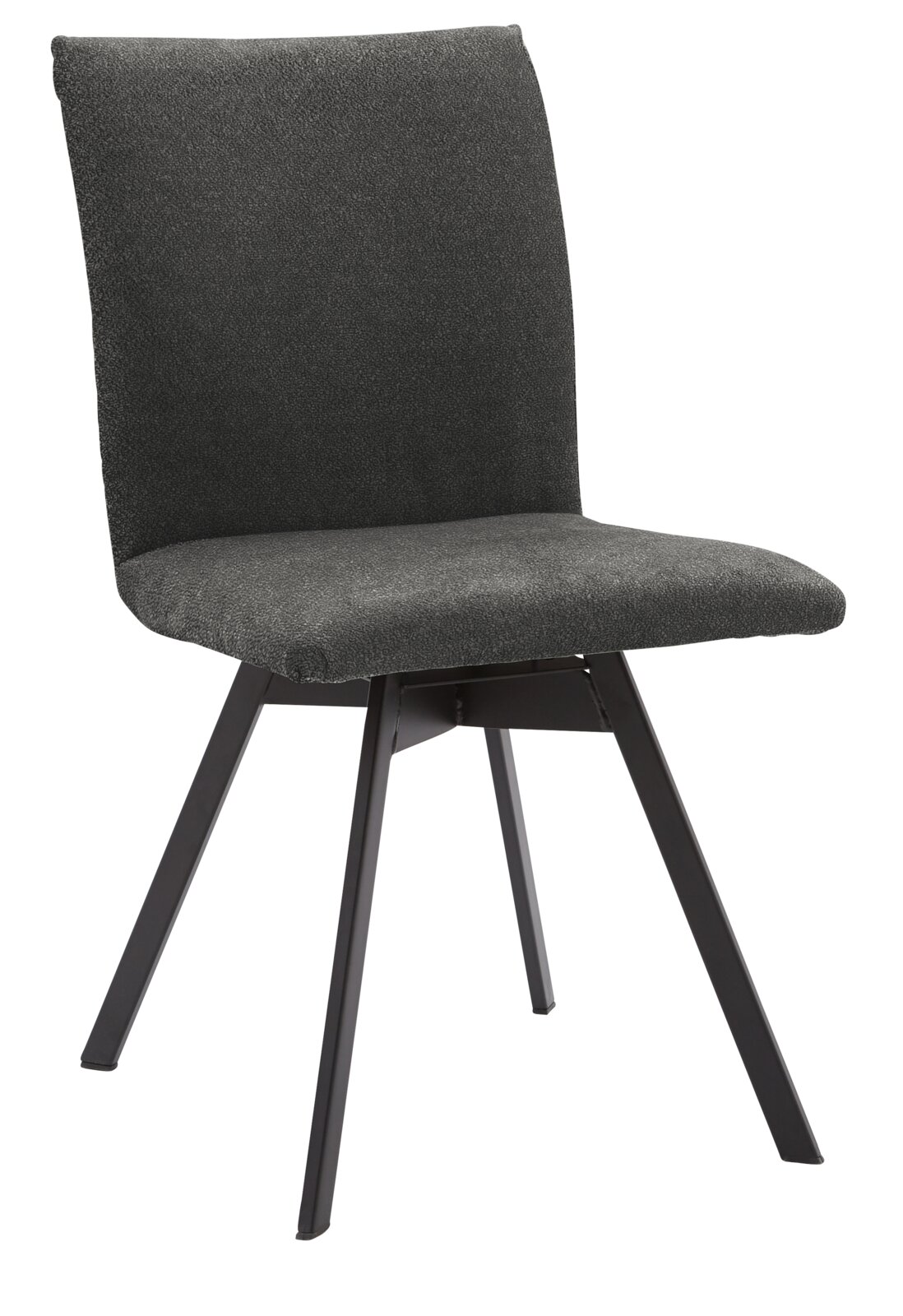 Valnatura Stuhl LARINO Moderner Stuhl Valnatura LARINO in dunklem Stoffbezug mit Metallbeinen, seitliche Perspektive