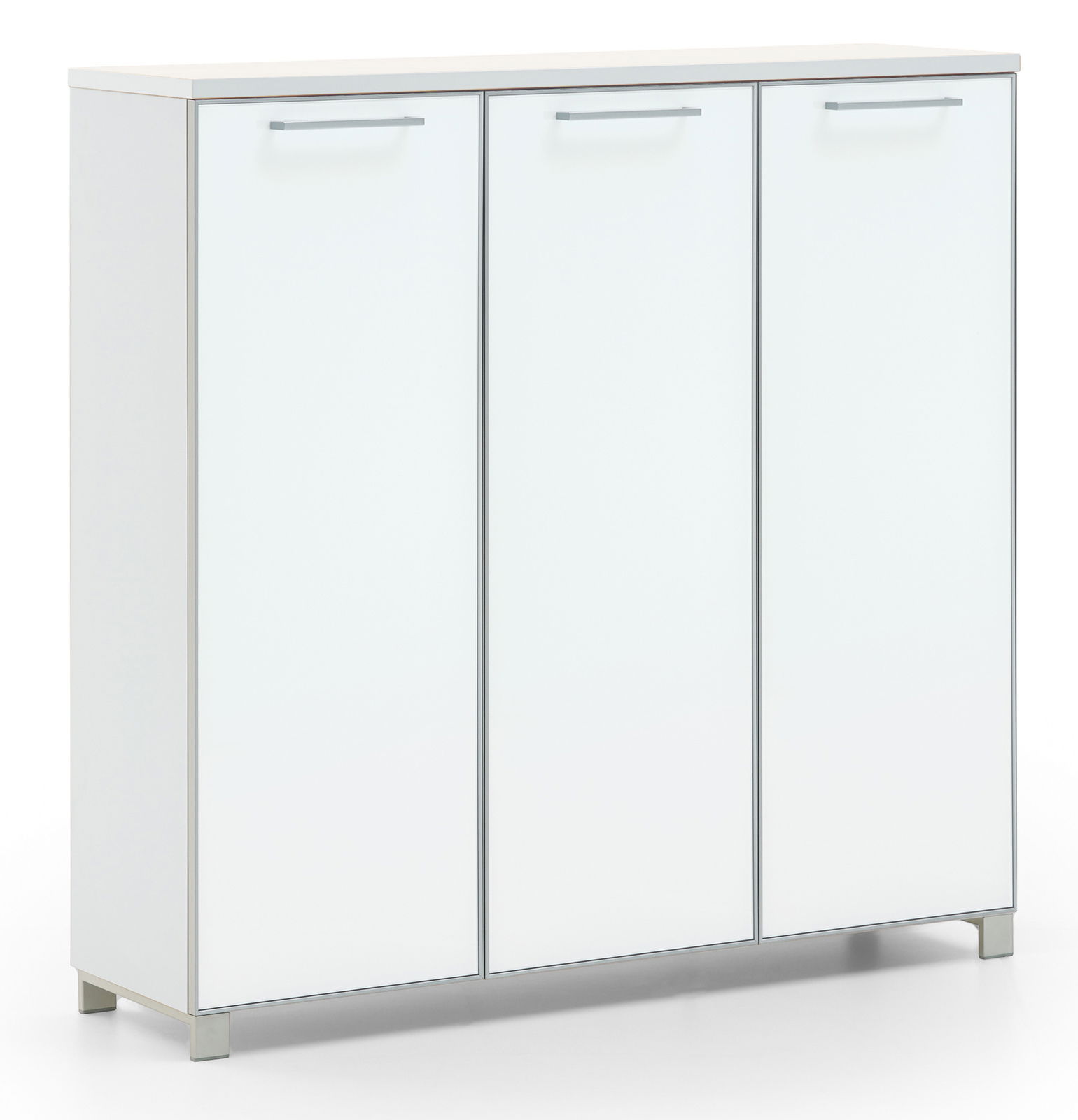 VOSS XL-Schuhschrank SANTINA Moderner XL-Schuhschrank mit drei Türen in Weiß, seitliche Perspektive