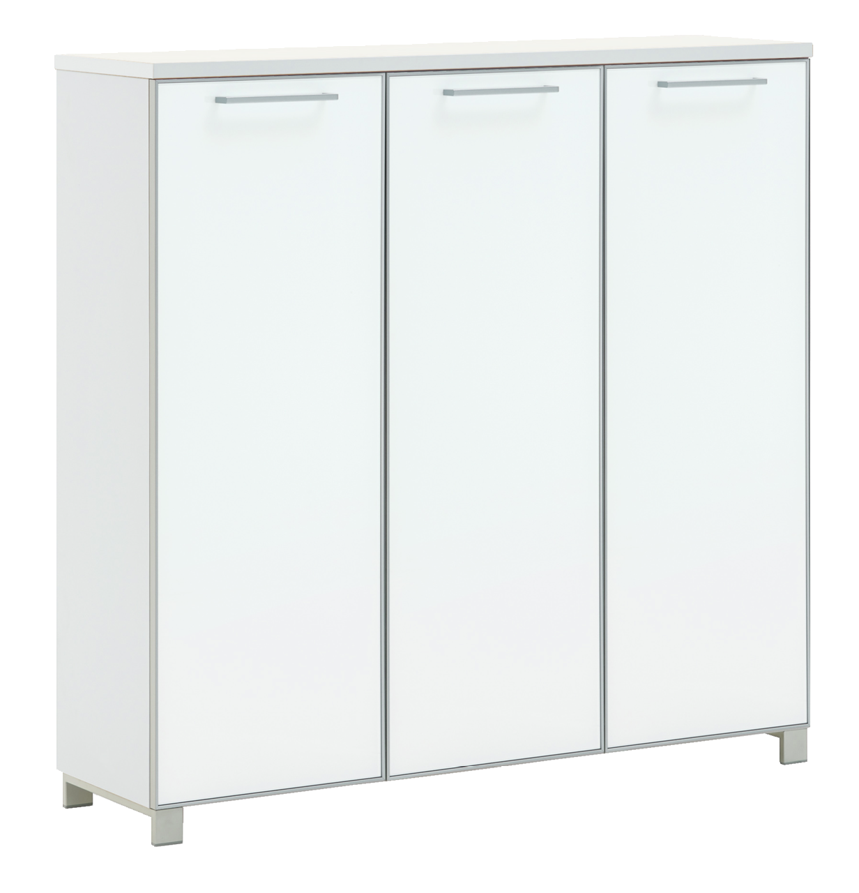 VOSS XL-Schuhschrank SANTINA Moderner XL-Schuhschrank mit drei Türen in Weiß, seitliche Perspektive